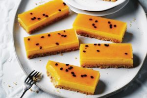 Refreshing Passionfruit Lemon Yogurt Slice